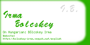 irma bolcskey business card